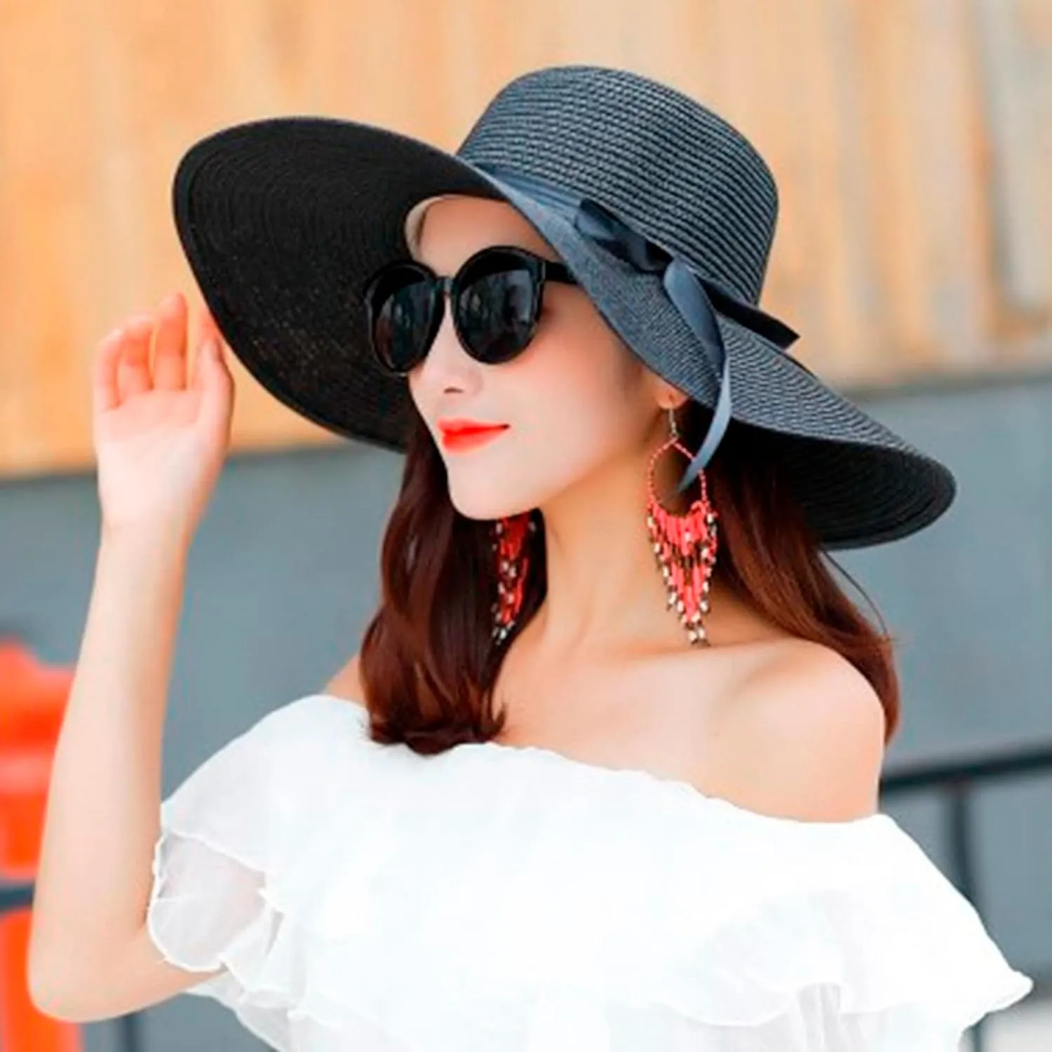 Summer Sun Hats for Women Wide Brim Panama Fedora Beach Hat UPF 50  Visor Baseball Cap s Birthday Easter
