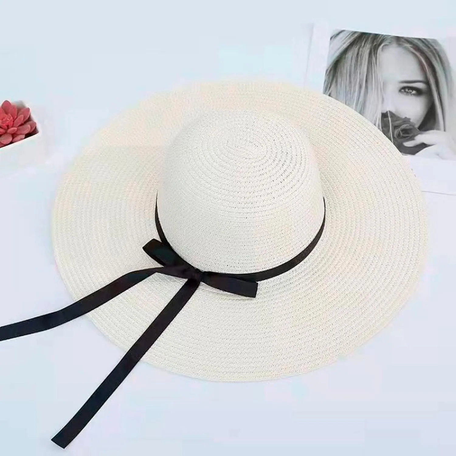 Summer Sun Hats for Women Wide Brim Panama Fedora Beach Hat UPF 50  Visor Baseball Cap s Birthday Easter