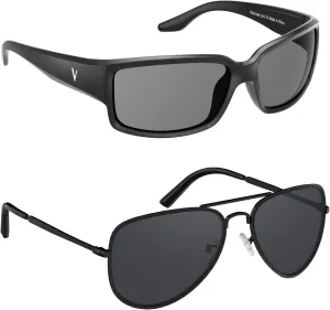 Summerlin Polarized Sports Sunglasses, Black, Malibu Aviator Polarized Sunglasses, Black