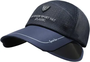 Sun Golf Visor Hats Wide Brim Beach Fishing Hat for Women, Adjustable Retractable Brim Golf Cap Beach Tennis Hats