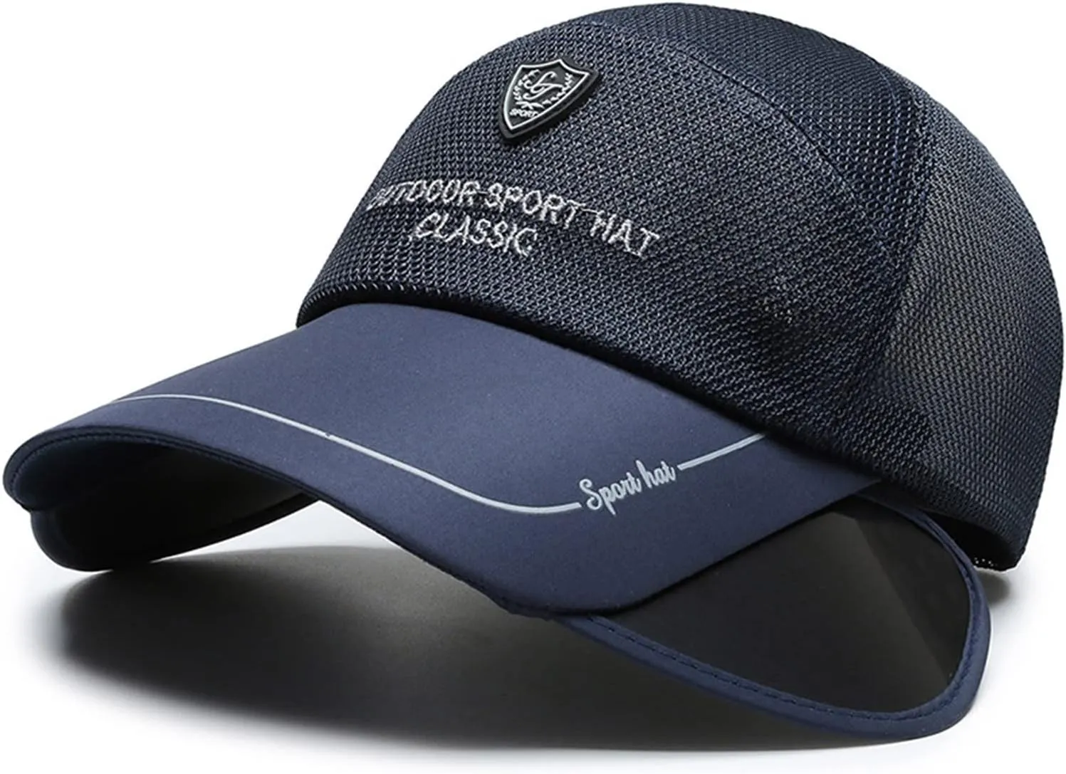 Sun Golf Visor Hats Wide Brim Beach Fishing Hat for Women, Adjustable Retractable Brim Golf Cap Beach Tennis Hats