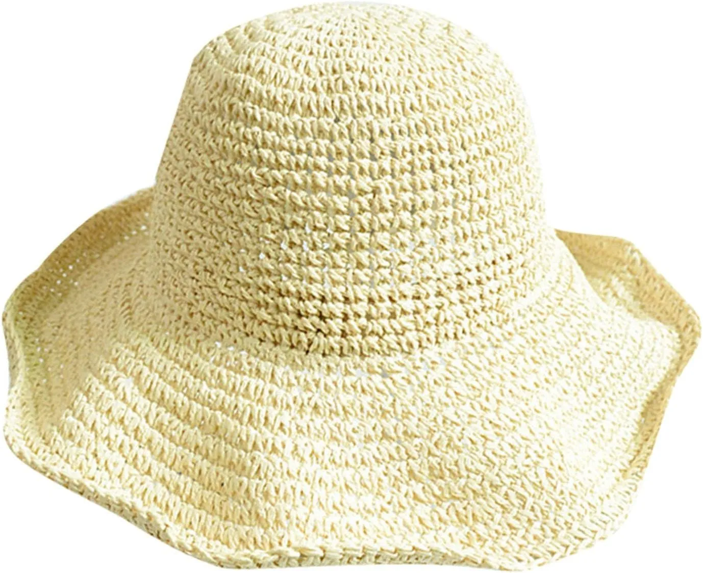 Sun Hats for Women Wide Brim Hat Beach Hat Foldable Packable Cap for Travel for Summer Bag for Women Beach (Beige, M)