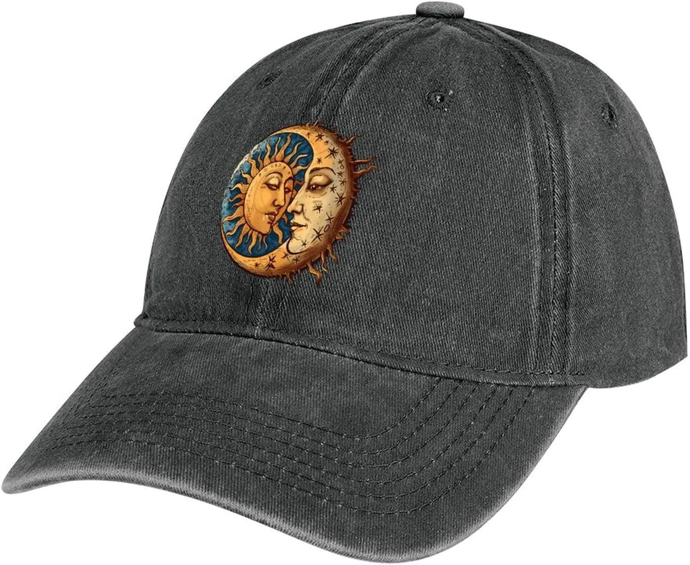 Sun Moon Baseball Cap Adjustable Size Dad Hats Golf Caps Trucker Hat for Workouts And Outdoor Activities All Seasons