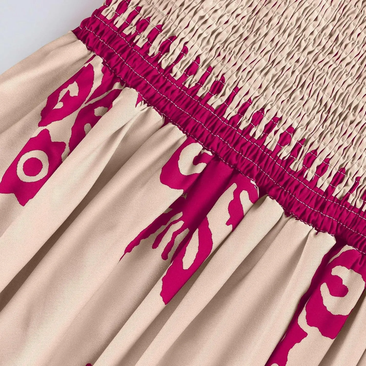 Sundresses for Women,2025 Summer Trendy Floral Smocked Maxi Dress,Sleeveless Square Neck Flowy Boho Vacation Dress
