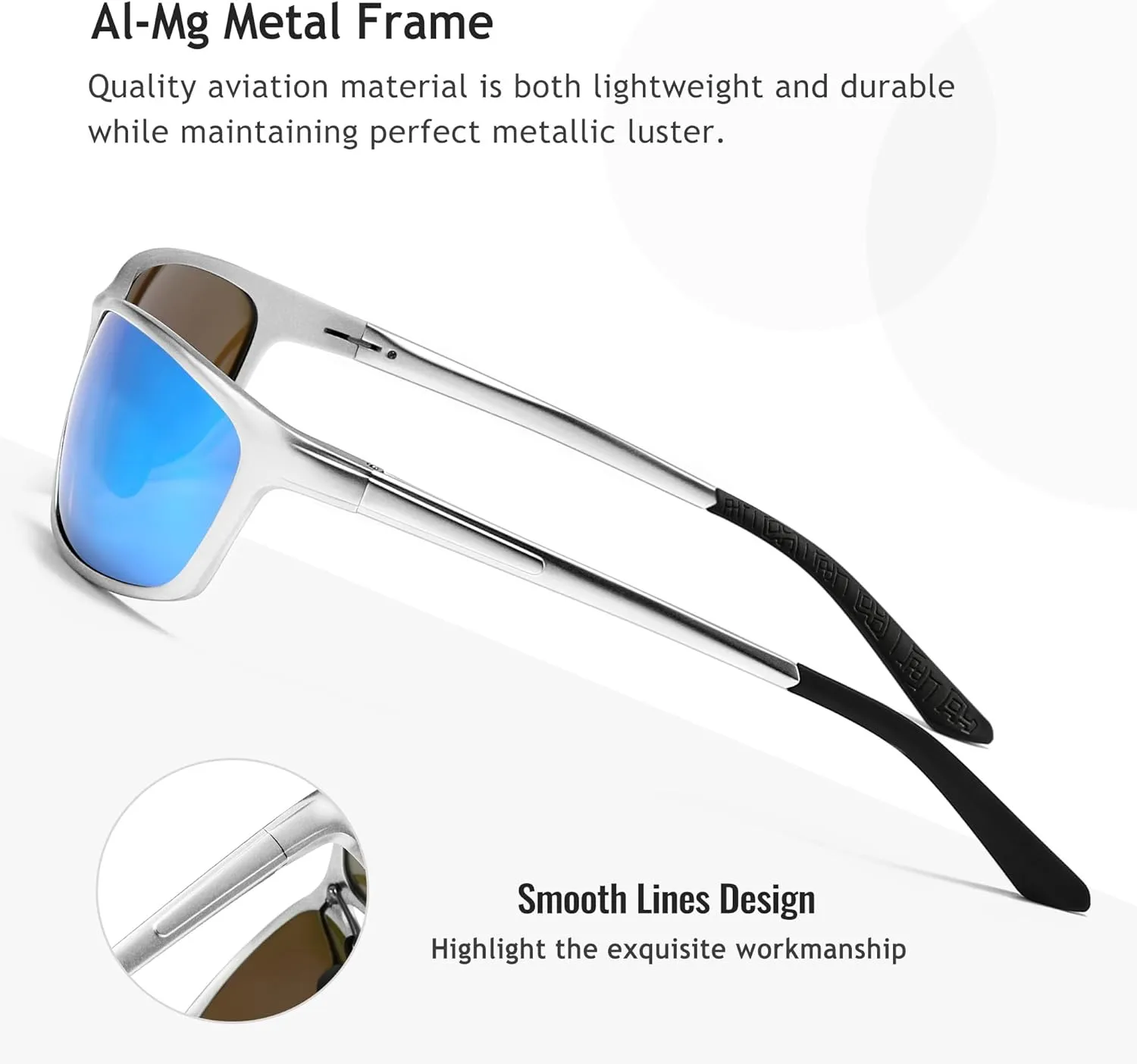 SUNGAIT Sunglasses Men Polarized Rectangle: Sports Sun Glasses UV Protection – Cool Shades for Driving Running Fishing Golf