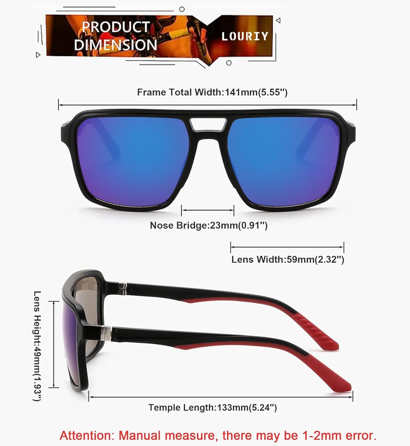 Sunglasses Men Aviator Sunglasses for Mens and Womens,Black Retro Sun Glasses Driving Cycling UV400 Protection