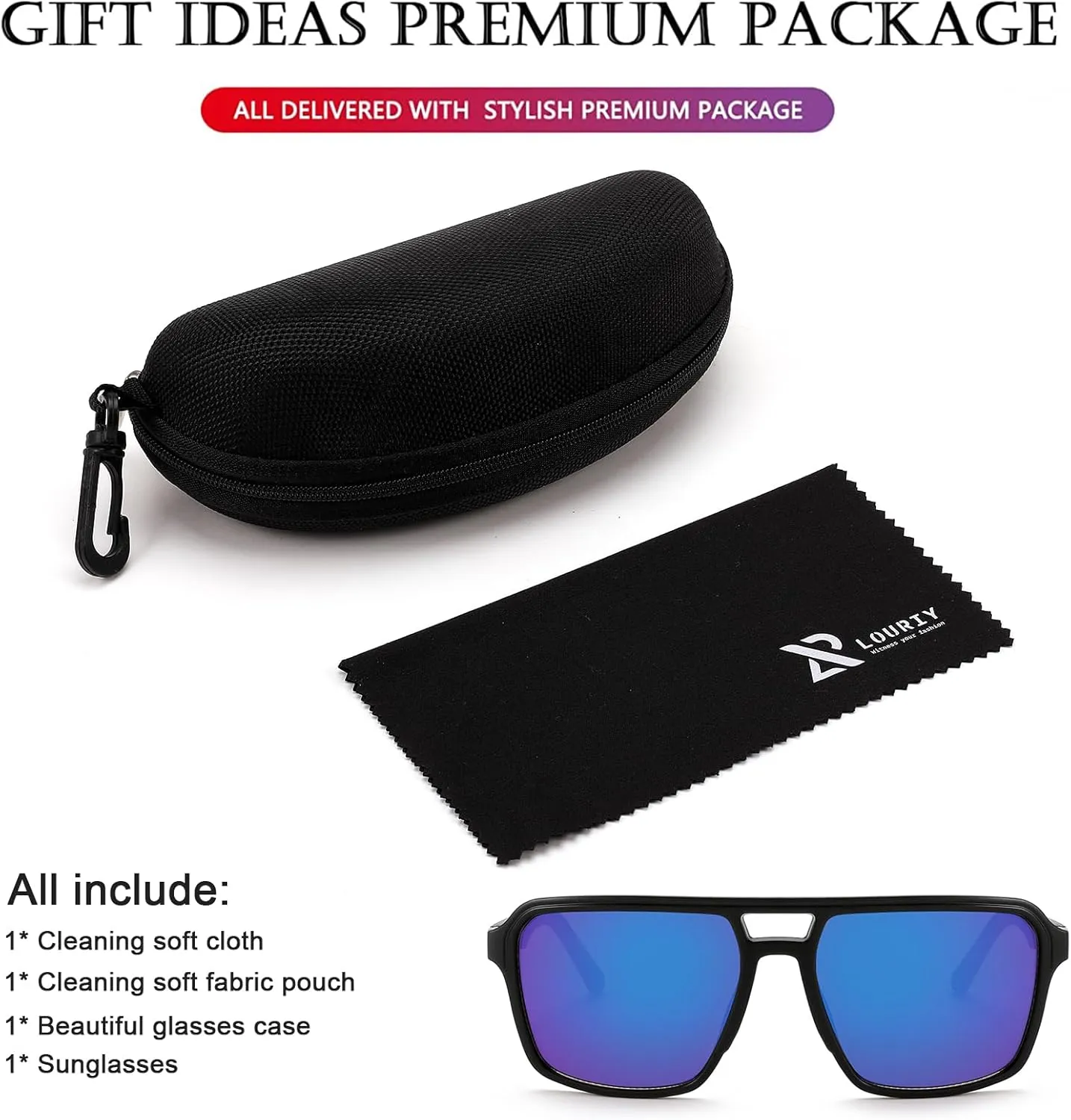 Sunglasses Men Aviator Sunglasses for Mens and Womens,Black Retro Sun Glasses Driving Cycling UV400 Protection