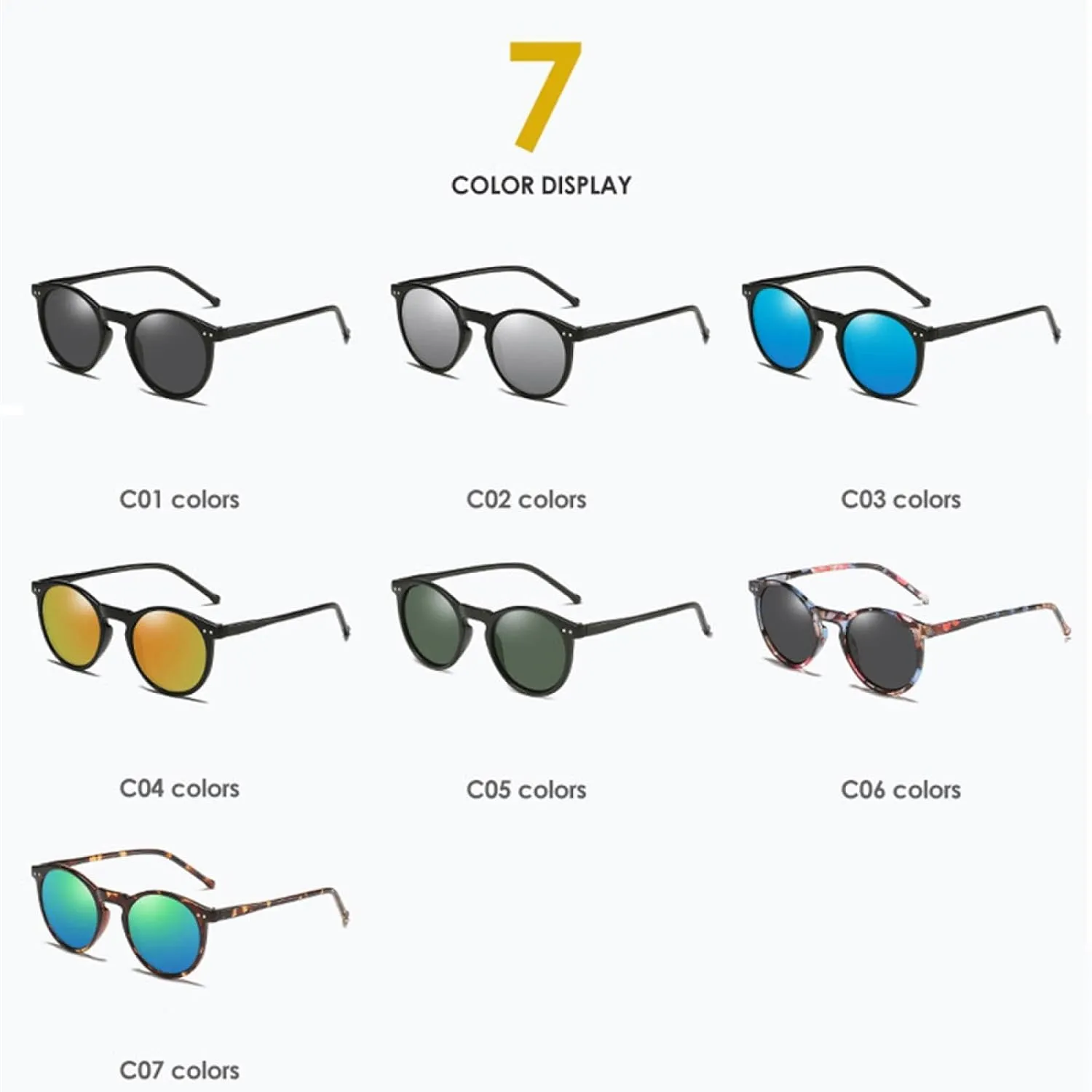 Sunglasses Men Women Retro Round Sun Glasses Vintage Male Female Goggles Uv400