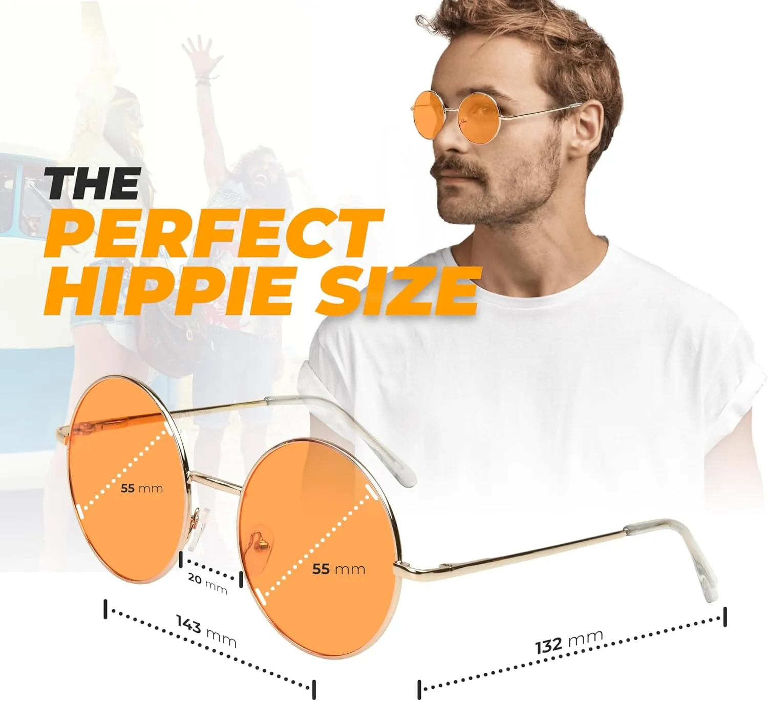 SunnyPro Big Round Sunglasses Retro Circle Tinted Lens Glasses UV400 Protection