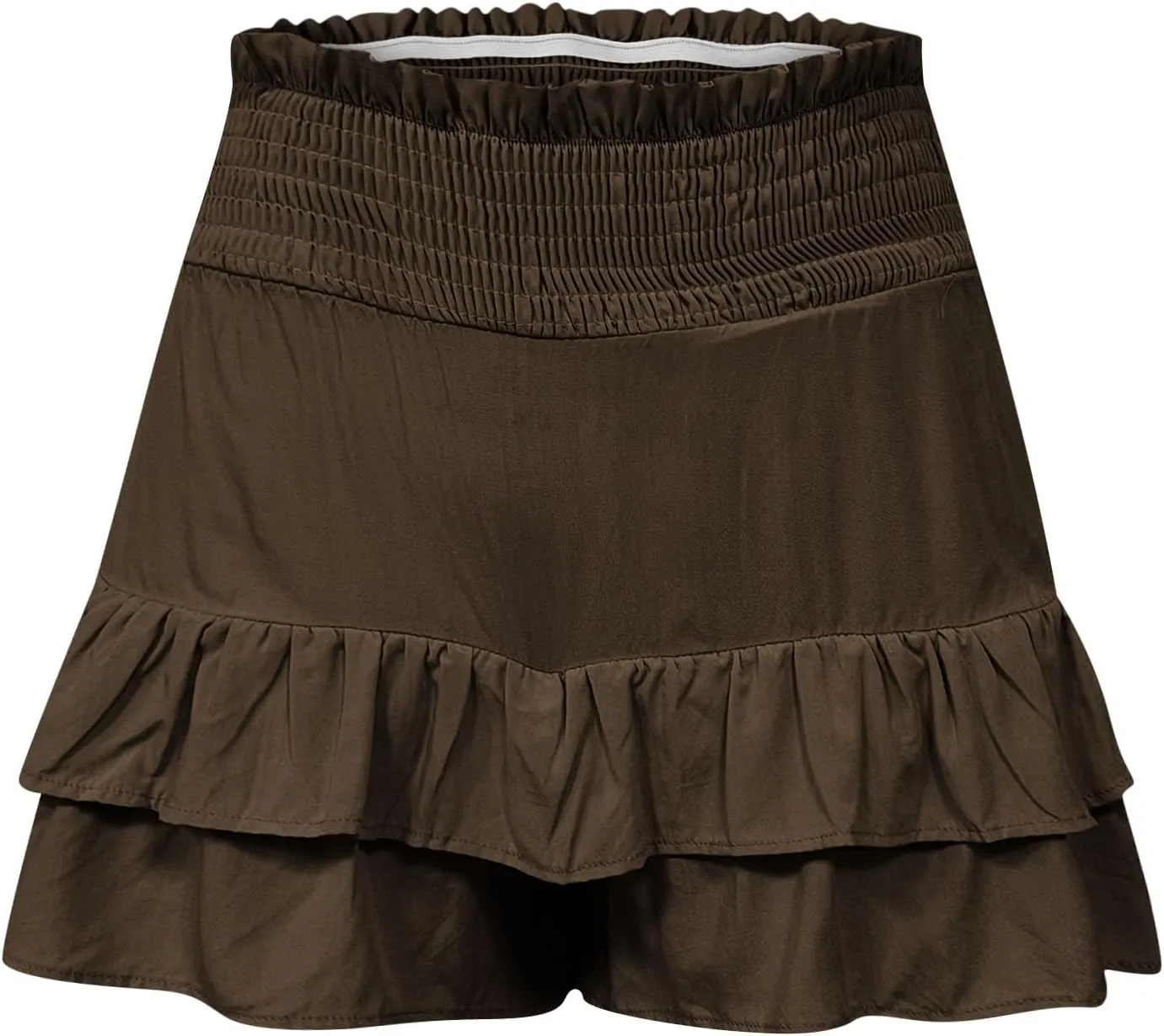 TANGNADE Women Ruffle Shorts Layered Bottoms Pleated Tiered High Waisted Shorts Summer Streetwear Fashion Trendy Clothes