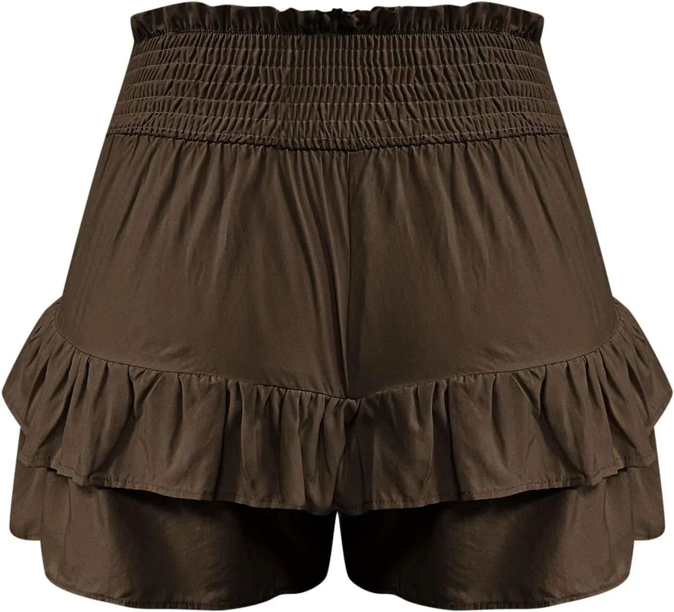 TANGNADE Women Ruffle Shorts Layered Bottoms Pleated Tiered High Waisted Shorts Summer Streetwear Fashion Trendy Clothes