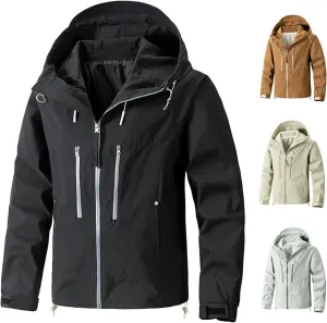 Thatrich Mens Baseball Jackets Lightweight Oversized Hoodies Waterproof Hiking Coat Windbreaker Jackets Outdoor Overcoat Fall