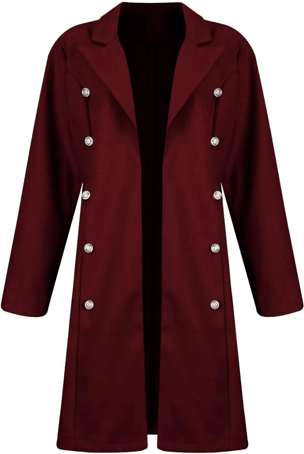 Trench Coat for Women Double Breasted Long Jacket Wool Blend Blazer Oversized Pea Coat Loose Fit Shirts Overcoat