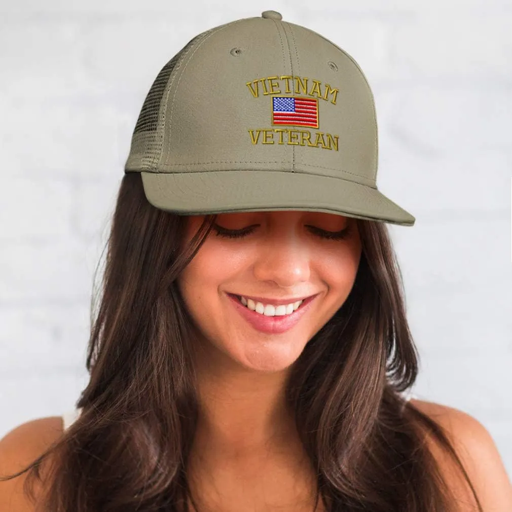 Trucker Hat Baseball Cap Vietnam Veteran War B Embroidery Dad for Men & Women
