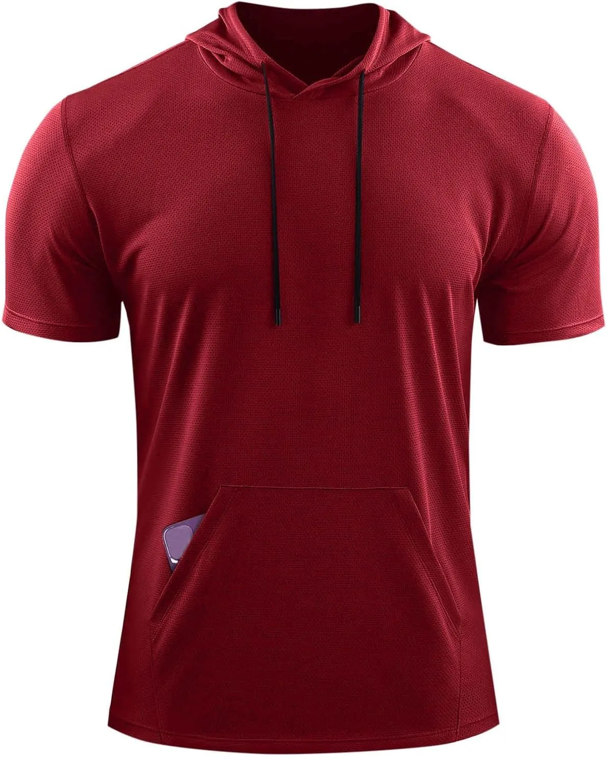 Uillui Men's Performance Hooded T-Shirt Mesh Quick Dry Athletic Hoodie Short Sleeve Outdoor Running Fitness Sports Shirts
