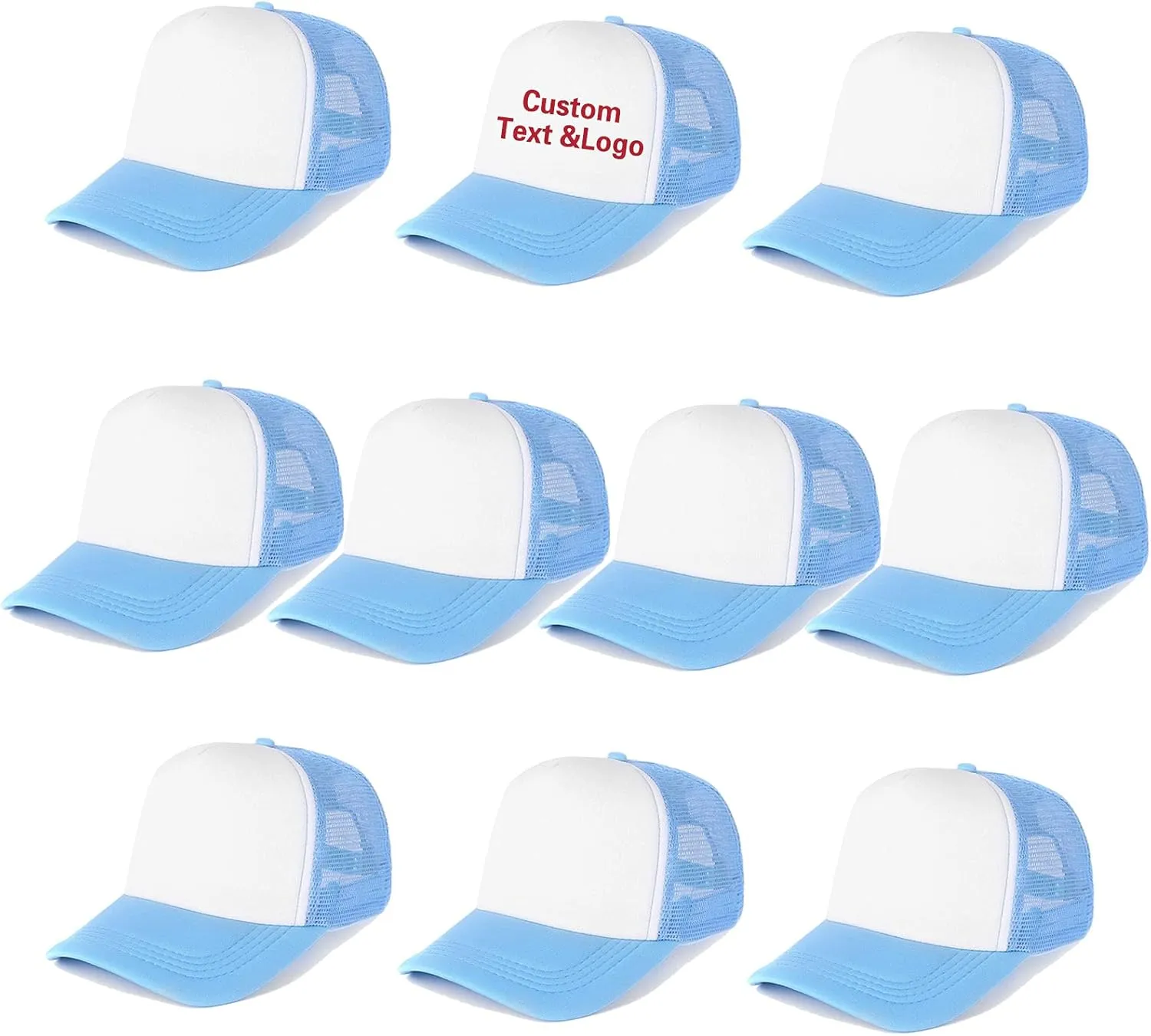 Ultrafun 10 Pack Trucker Hat Mesh Sublimation Blank Hats Adjustable Baseball Caps Hats for Men Women