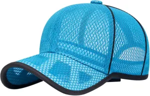 Unisex Quick-Dry Baseball Cap with Breathable Mesh Adjustable Sports Hat Running Cap Outdoor Sun Hat for Men