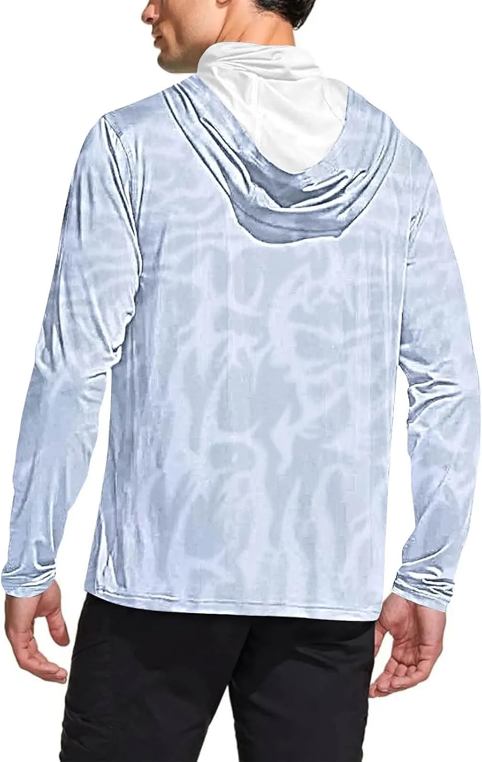 UPF 50  Shirts for Men Long Sleeve UV Sun Protection Rash Guard Fishing Shirts Lightweight Sun Hoodies with Face Mask