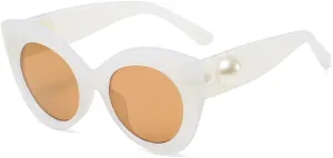UV400 Vintage Cat Eye Sunglasses Woman Retro Driving Round Metal Frame Sun Glasses For Female Mirror