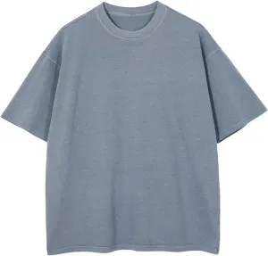 Vamtac Men's Cotton T-Shirts Oversized Short Sleeves Loose Solid Basic Summer Tops