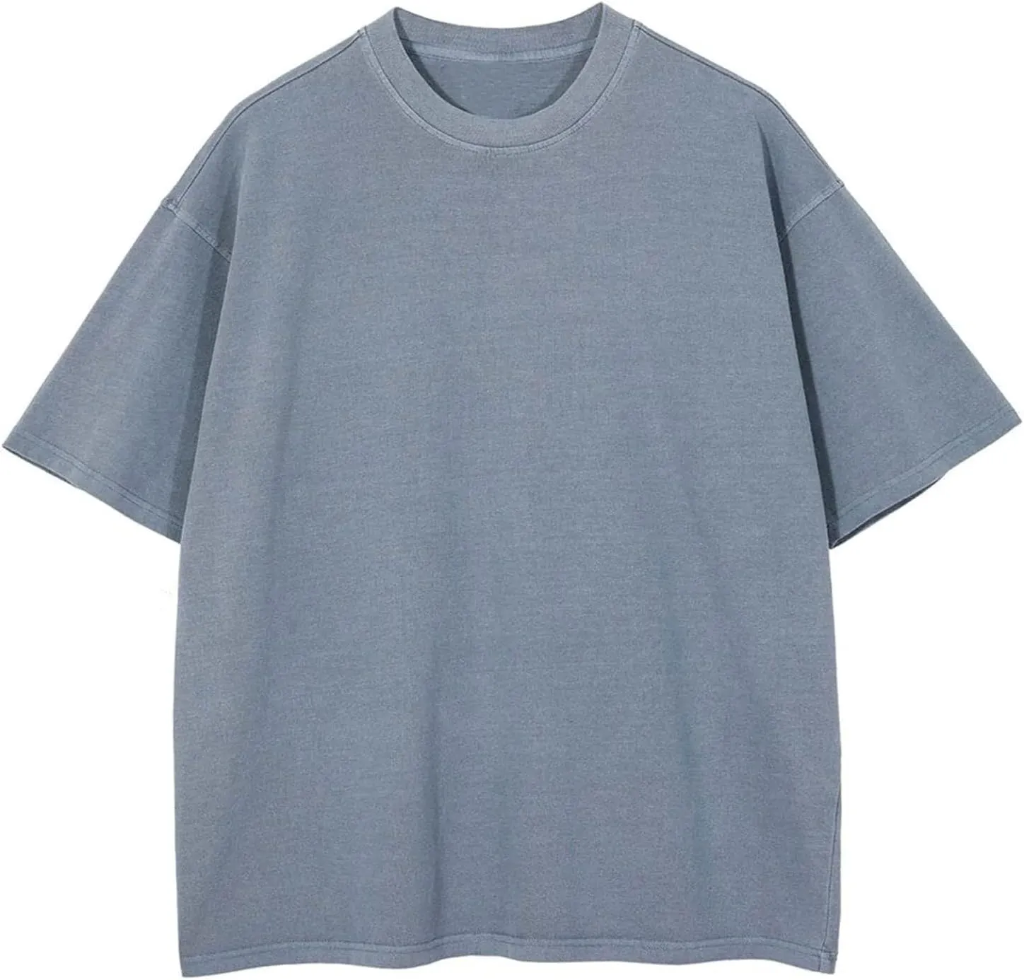 Vamtac Men's Cotton T-Shirts Oversized Short Sleeves Loose Solid Basic Summer Tops
