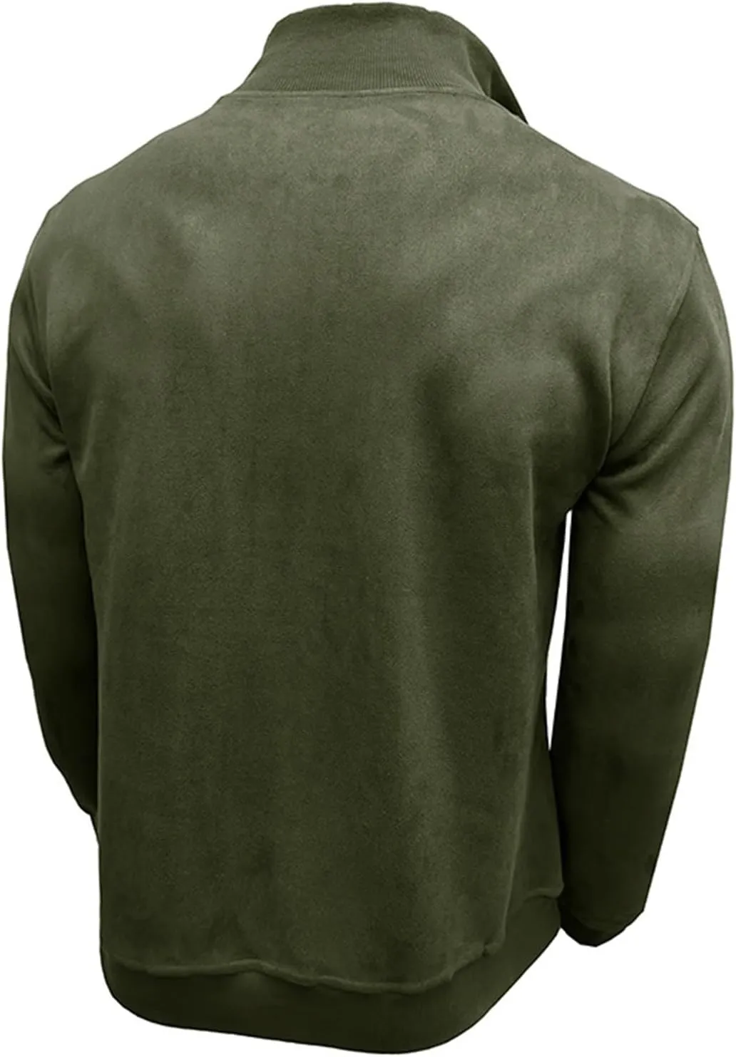 Velvet Sweatshirt Men Advantage Performance Mock Neck Thermal Long-Sleeve Quarter Zip Velour Sweaters Pullover Tops