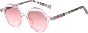 Vintage Flower Spectacle Frame Women Clear Fashion Round Gradient Color Uv400