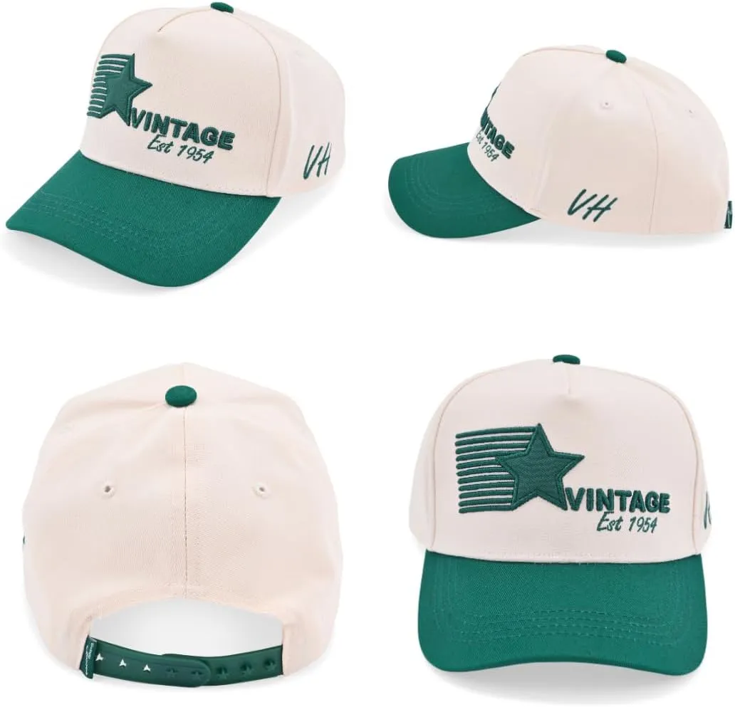 Vintage Havana Trucker Hats Women & Men | Western Retro Snapback Hat | Cute Trendy Fashion Baseball Cap | Tan Green Brown Red