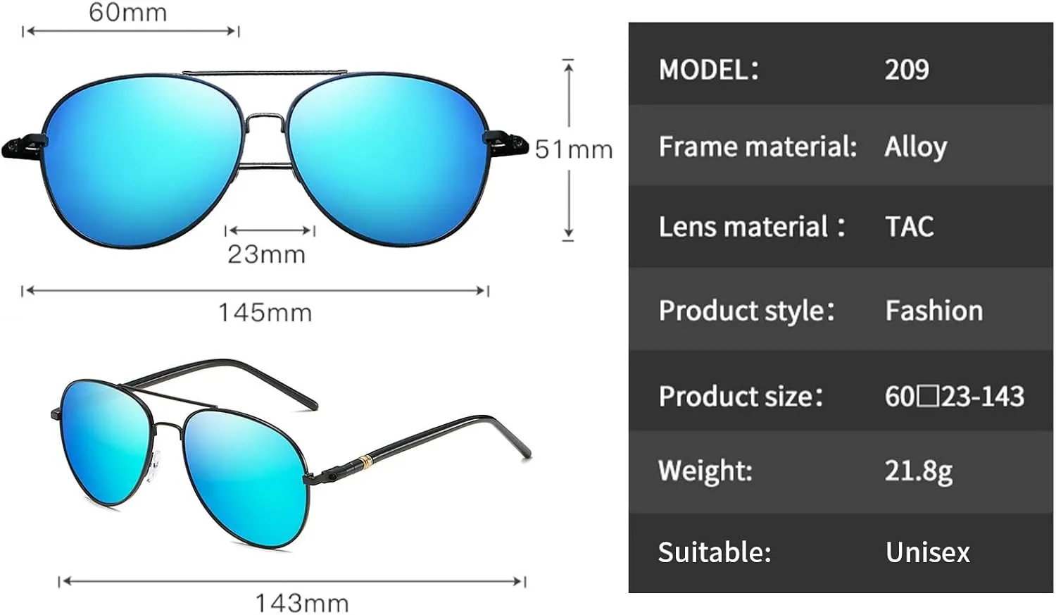 Vintage Round Aviator Sunglasses for Men Driving Sun glasses Polarized Lens UV400 Protection
