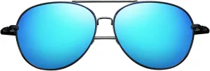 Vintage Round Aviator Sunglasses for Men Driving Sun glasses Polarized Lens UV400 Protection