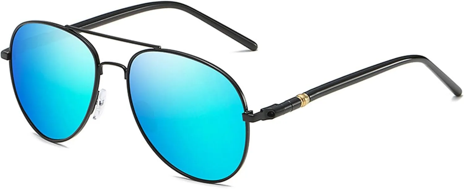 Vintage Round Aviator Sunglasses for Men Driving Sun glasses Polarized Lens UV400 Protection