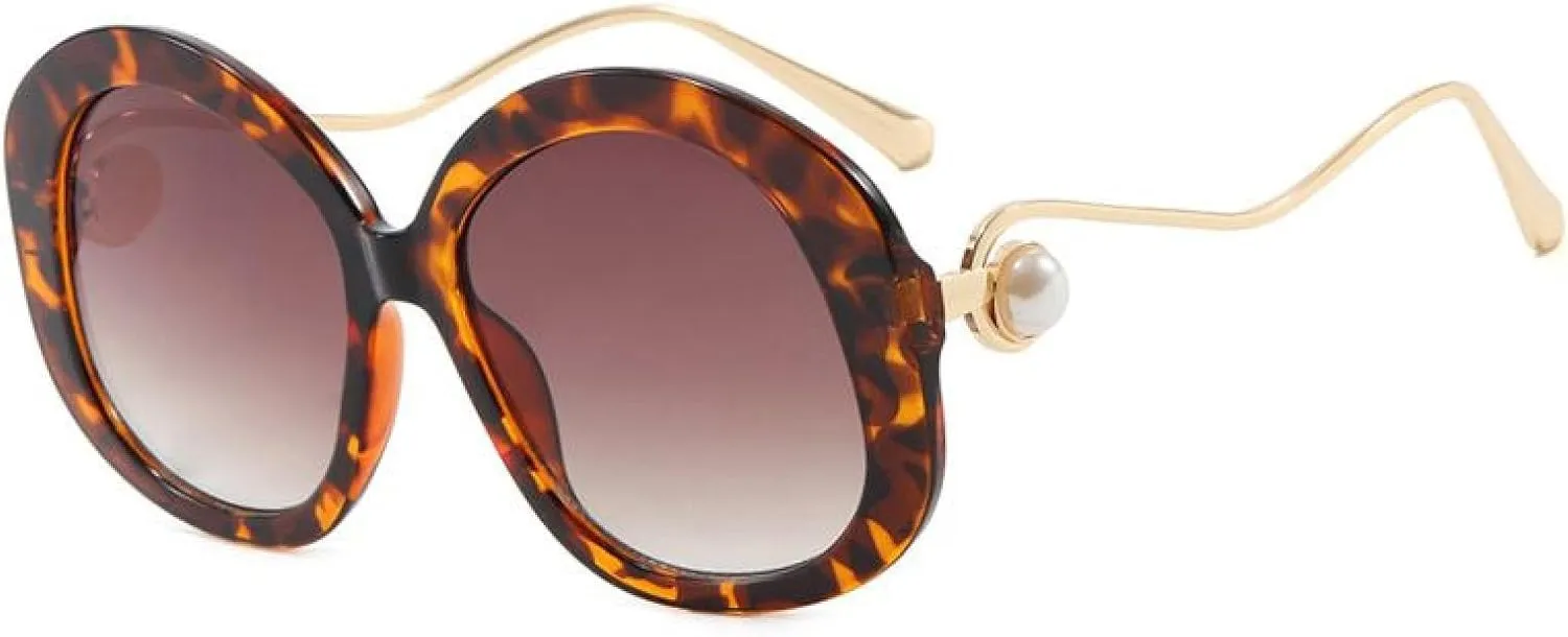 Vintage Round Women Luxury Sunglasses Fashion Pearl Glasses Frames Uv400 Female Spectacles