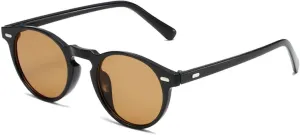 Vintage Small Round Punk Sunglasses Women Fashion Rivets Clear Gradient Uv400 Men