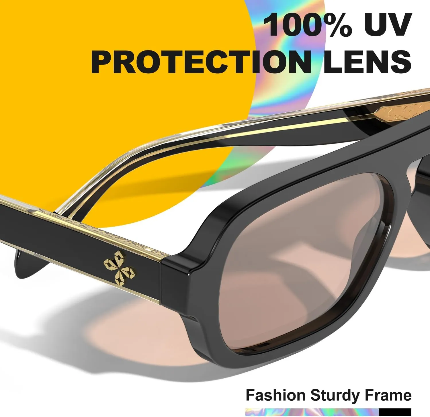 VISOONE Aviator Trendy Sunglasses for Women Men 70s Flat Top Large Retro Fashion Shades Jane