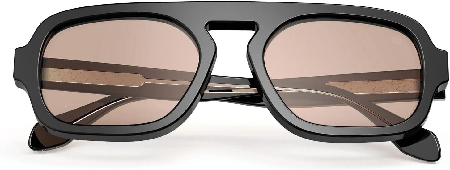 VISOONE Aviator Trendy Sunglasses for Women Men 70s Flat Top Large Retro Fashion Shades Jane