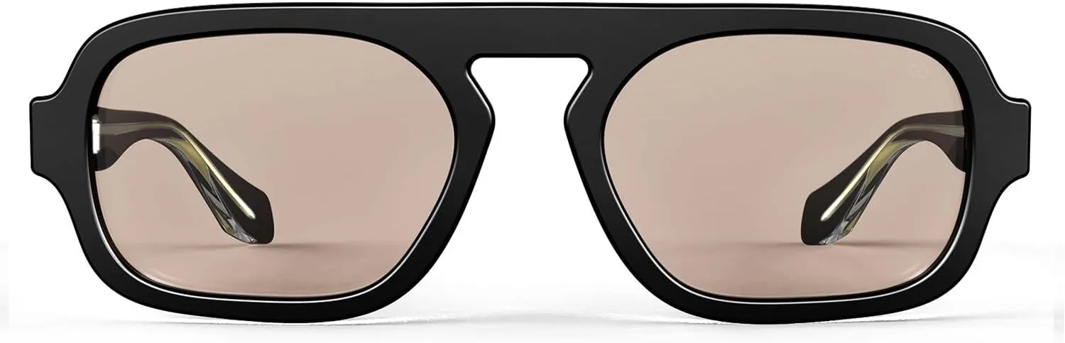 VISOONE Aviator Trendy Sunglasses for Women Men 70s Flat Top Large Retro Fashion Shades Jane
