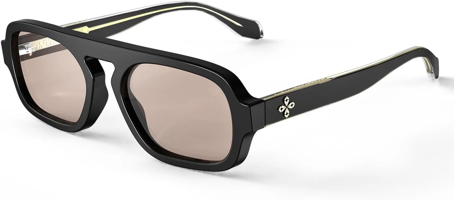 VISOONE Aviator Trendy Sunglasses for Women Men 70s Flat Top Large Retro Fashion Shades Jane