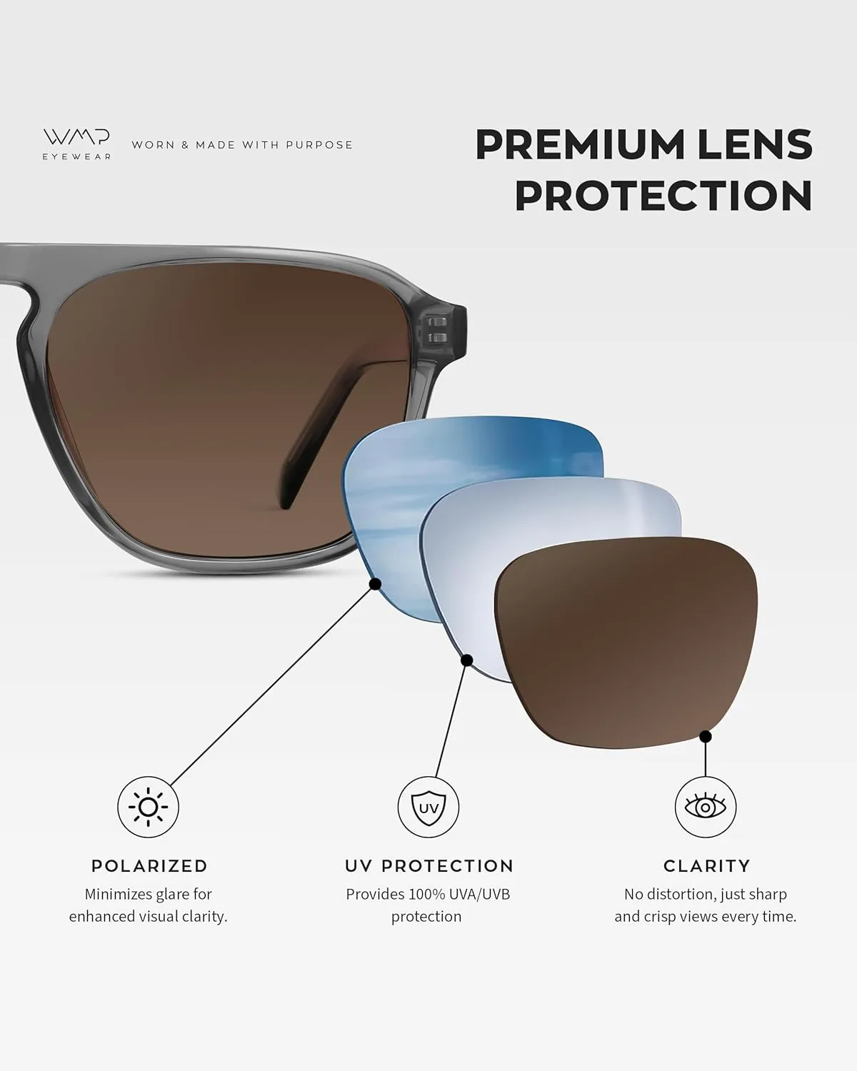 WearMe Pro Polarized Modern Aviator One-Bridge Square Mens Sunglasses