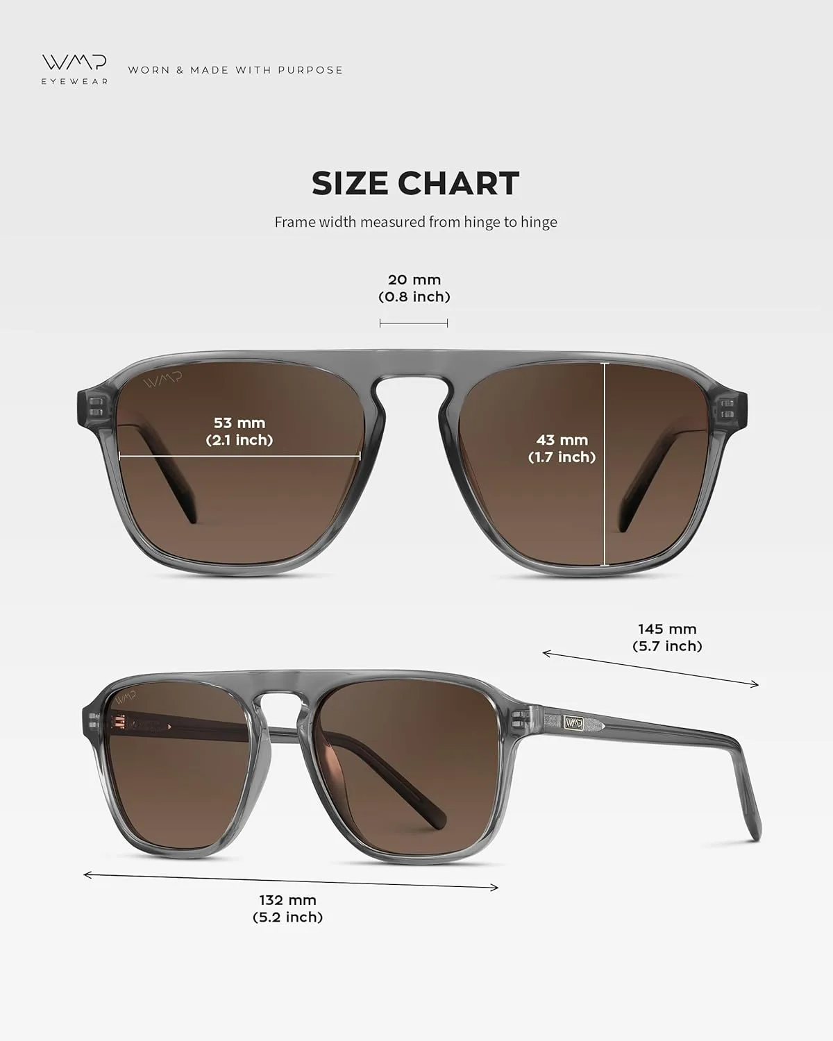 WearMe Pro Polarized Modern Aviator One-Bridge Square Mens Sunglasses