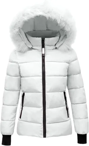Winter Hooded Puffer Jacket for Women Trendy Loose Quilted Chunky Thermal Outwears Long Sleeve Waterproof Casual Coat