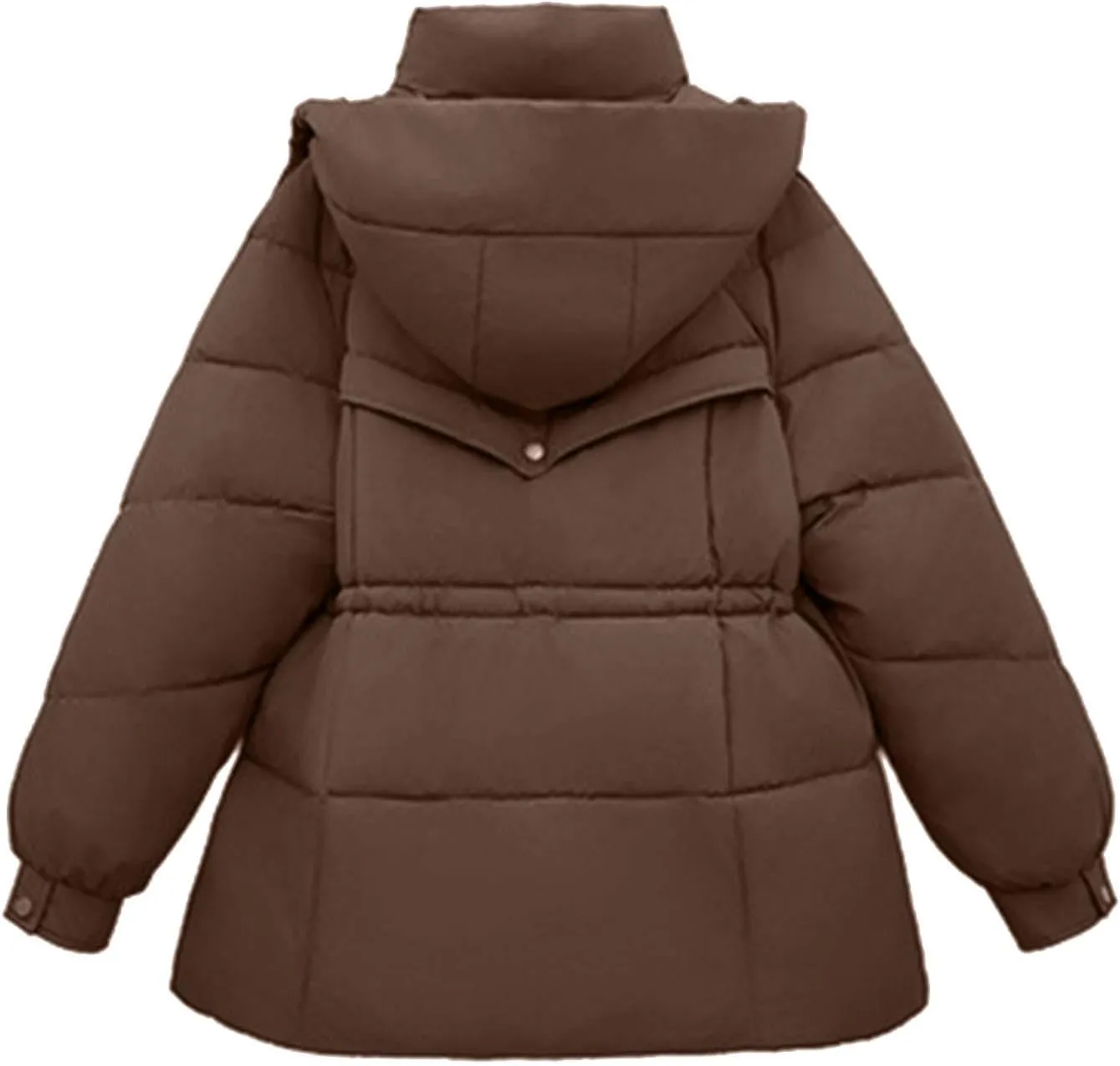 Winter Jackets for Women Full-Zip Windproof Down Coats Fashion Puffer Jackets Warm Thicken Hooded Quilted Outerwear