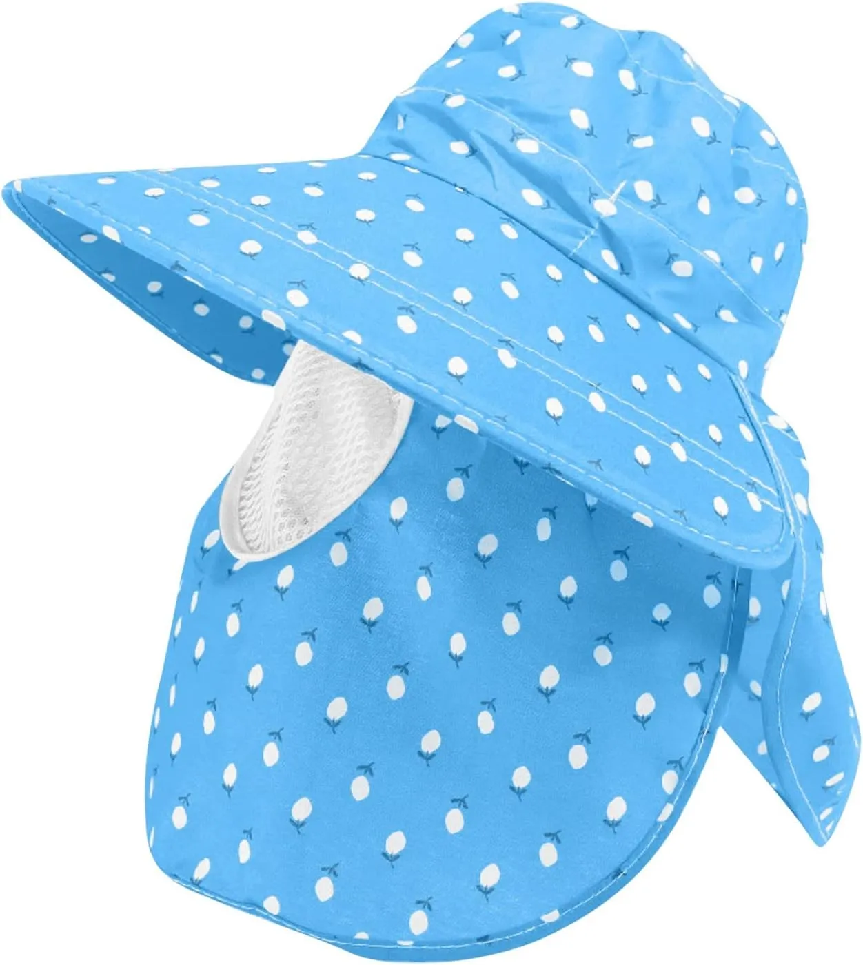 Women Adjustable Print Sun Hats Wide Brim Shawls Breathable Sunscreen Sun Hats Outdoor Riding Ponytail Visors Cap