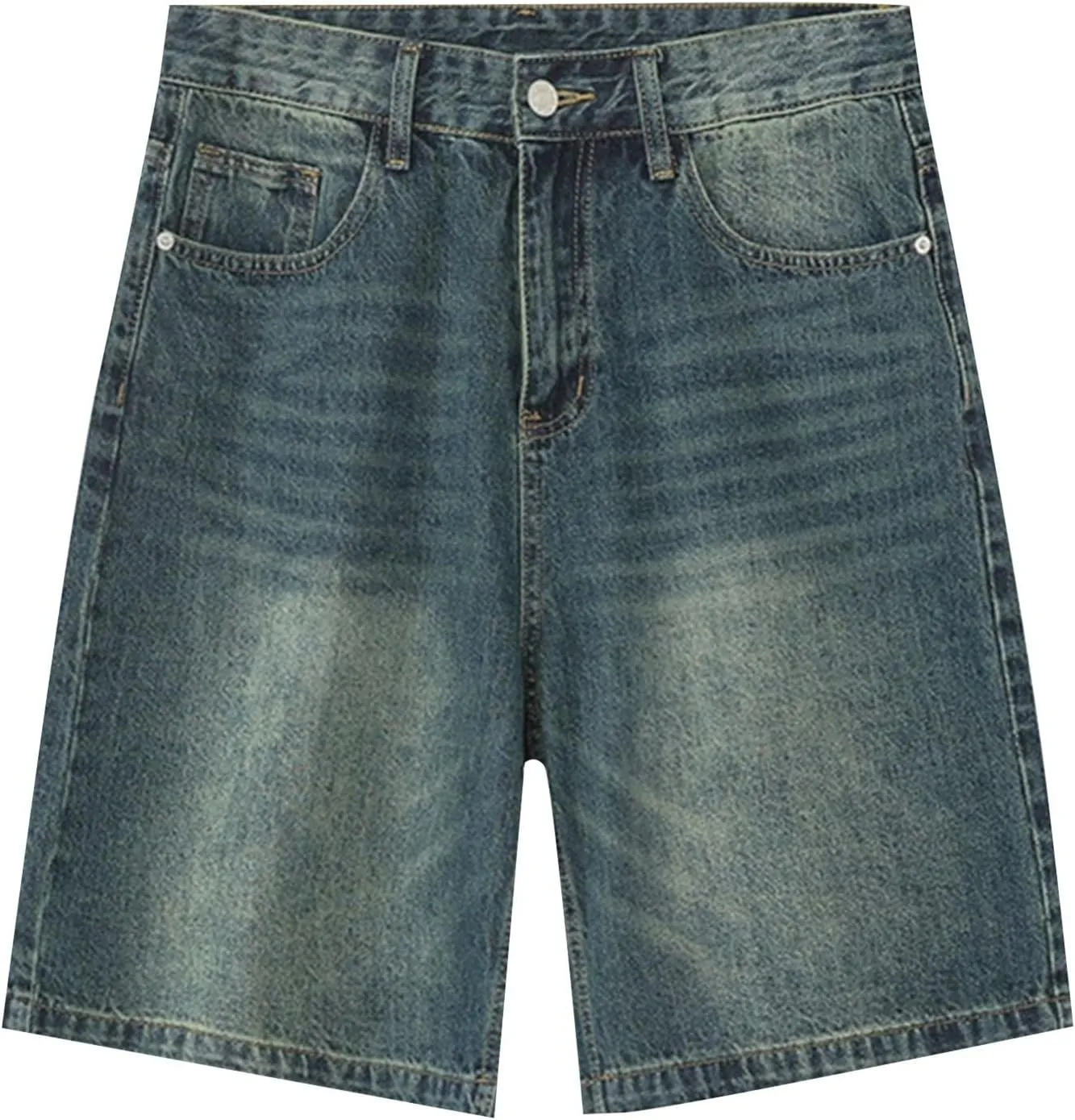 Women Bermuda Denim Shorts Casual High Rise Jean Shorts Straight Wide Leg Jeans Short Summer Lounge Pants w/Pockets