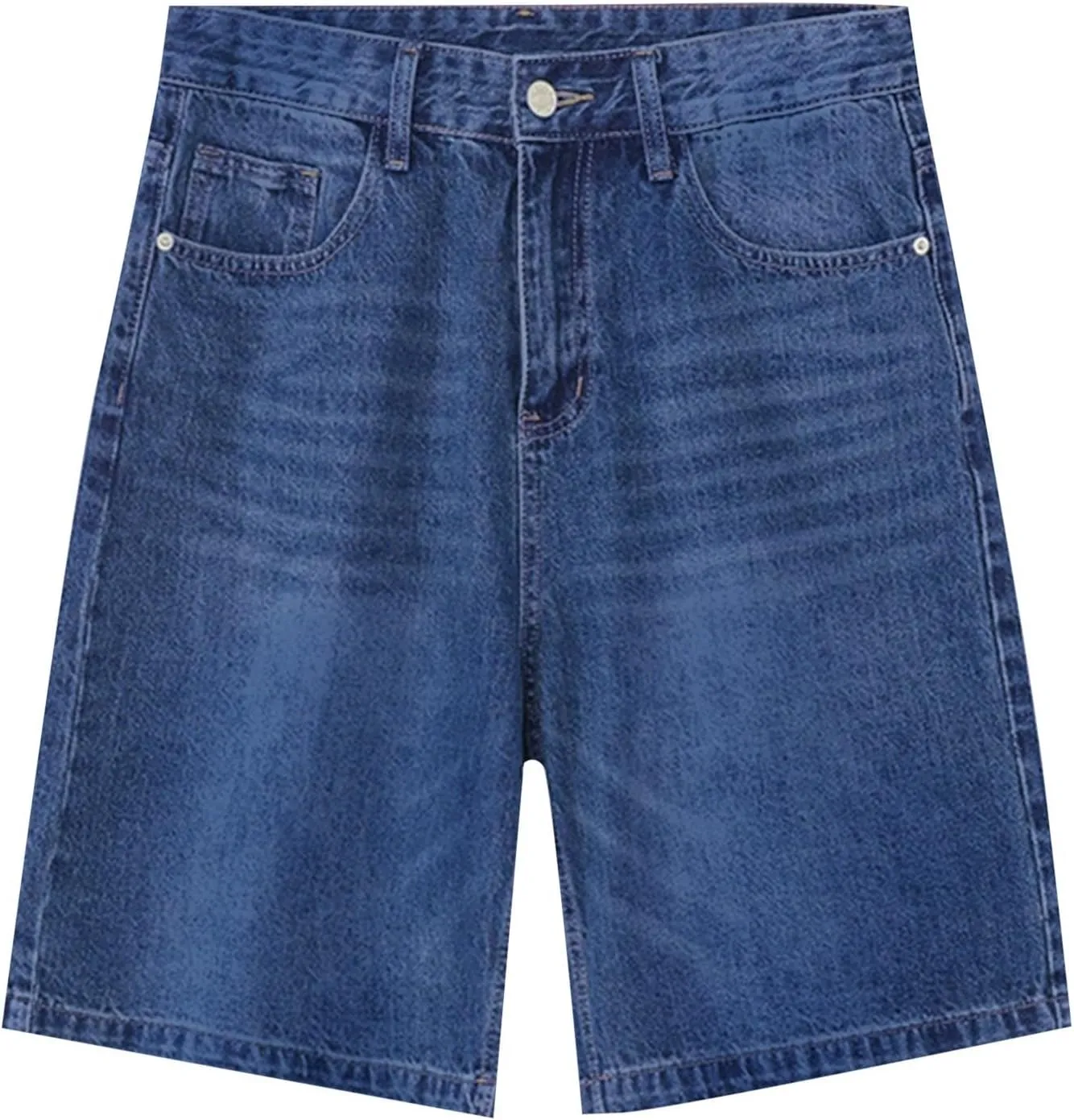 Women Bermuda Denim Shorts Casual High Rise Jean Shorts Straight Wide Leg Jeans Short Summer Lounge Pants w/Pockets