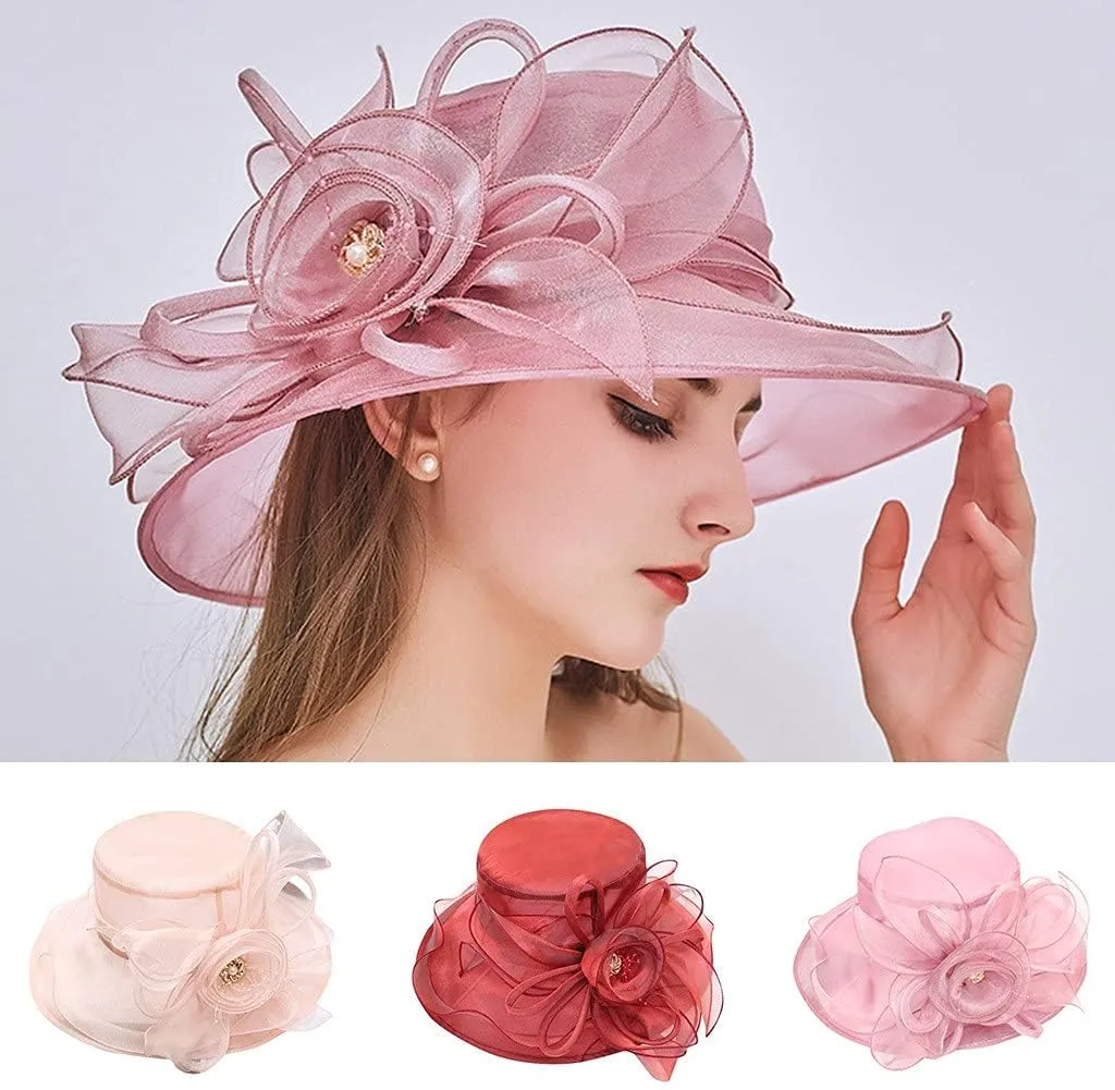 Women Lace Retro Wedding Tea Fascinator Hat Bridal Short Brim Roll up Sun Hat Sunshade Hat Fedora Foldable Lightweight