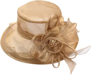 Women Lace Retro Wedding Tea Fascinator Hat Bridal Short Brim Roll up Sun Hat Sunshade Hat Fedora Foldable Lightweight