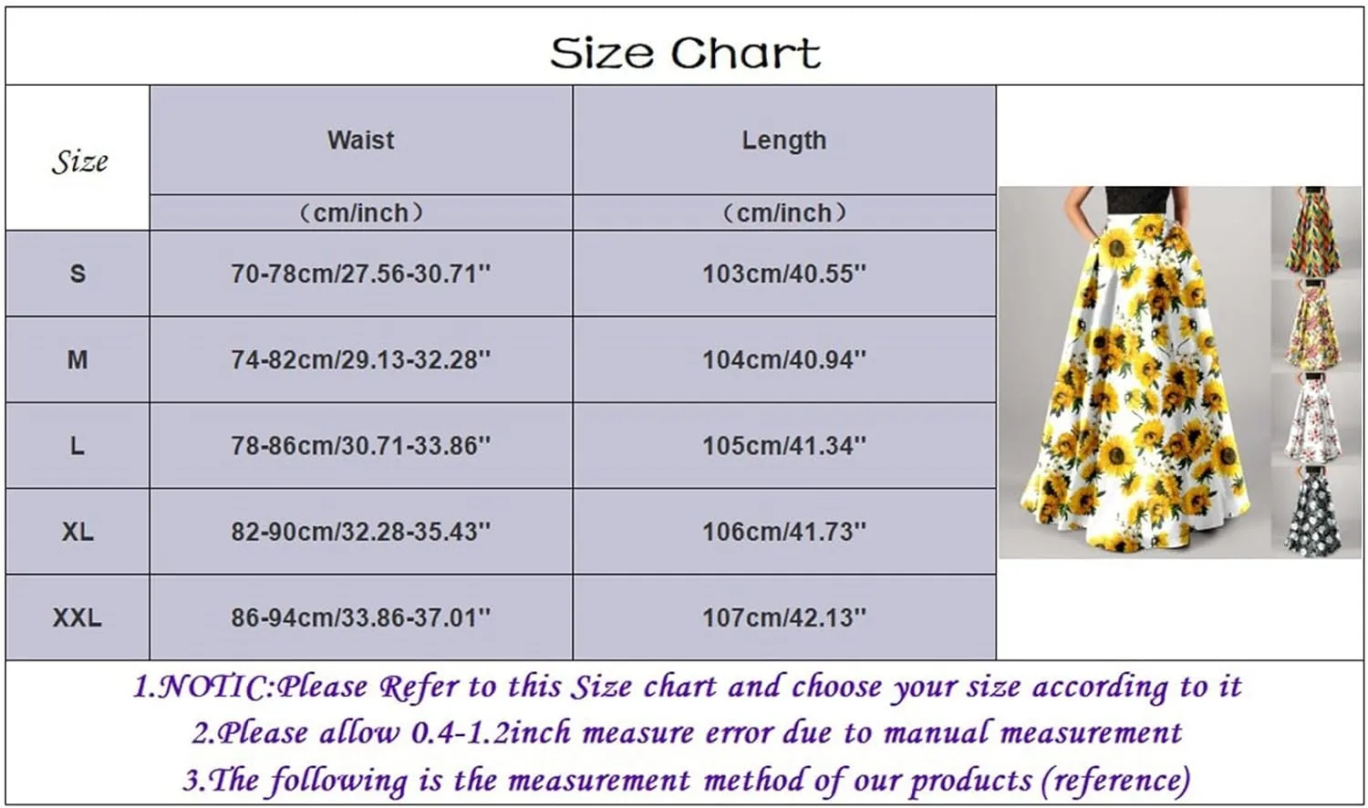 Women Maxi Skirt Floral Flowy Bohemian Vintage Casual A Line Trendy Long Dress Spring Beach Skirts with Pockets
