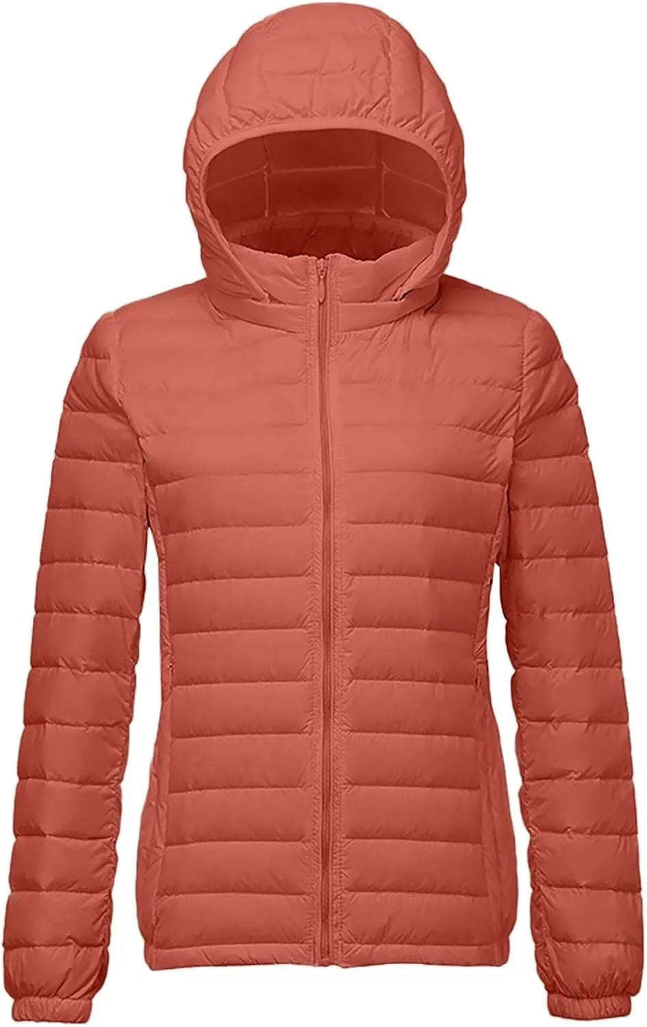 Women Puffer Jacket Hooded Warm Lightweight Packable Quilted Puffer Coat Outwear
