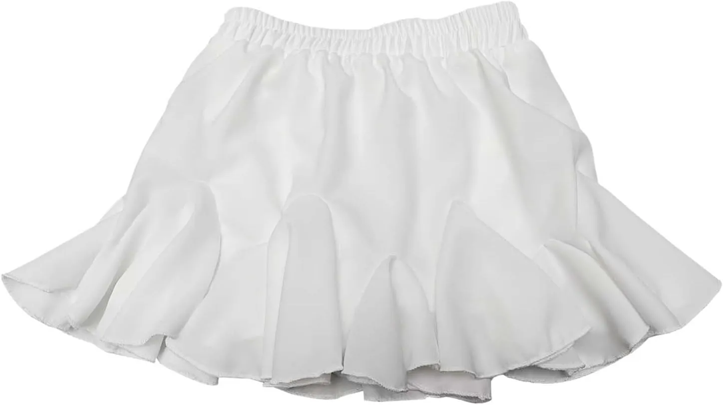 Women Skirt High Elastic Waist Summer Vacation Solid Color Loose A-Line Casual Y2K Running Sports Pleated Skirts