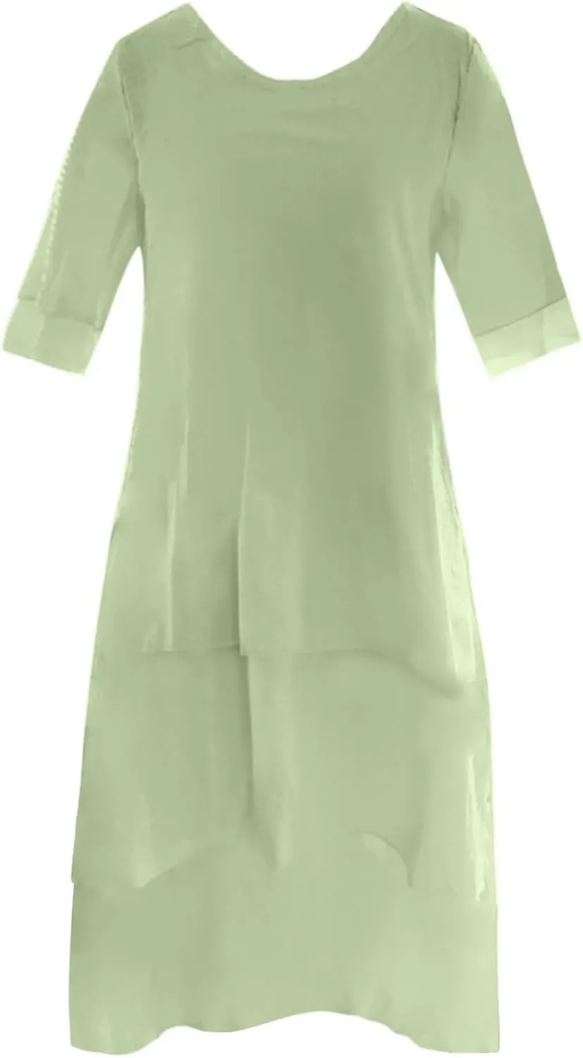 Women Summer Casual Maxi Dress 2025 Flowy Scoop Neck Tiered Long Dress Flutter Short Sleeve Beach Vacation Sundresses